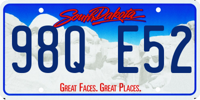 SD license plate 98QE52
