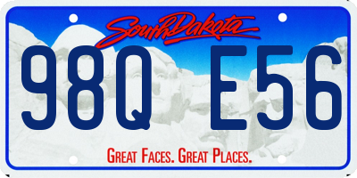 SD license plate 98QE56