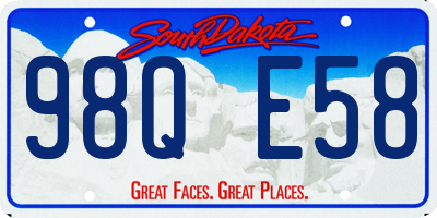 SD license plate 98QE58