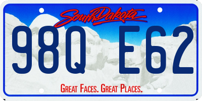 SD license plate 98QE62
