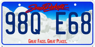 SD license plate 98QE68