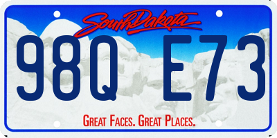 SD license plate 98QE73