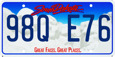 SD license plate 98QE76