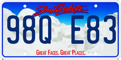 SD license plate 98QE83