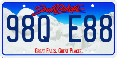 SD license plate 98QE88