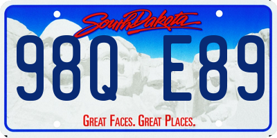 SD license plate 98QE89