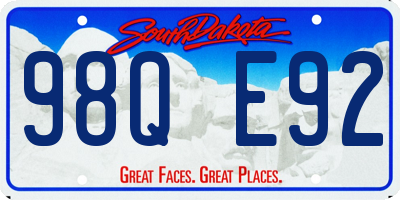 SD license plate 98QE92