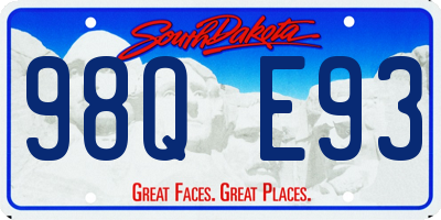 SD license plate 98QE93
