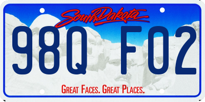 SD license plate 98QF02