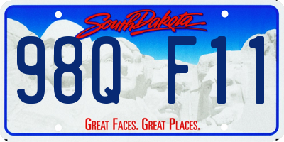 SD license plate 98QF11