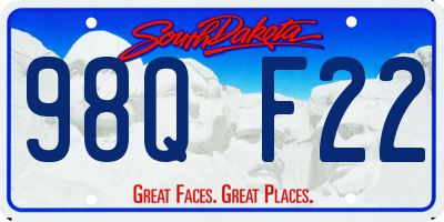 SD license plate 98QF22