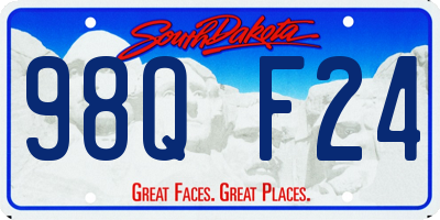SD license plate 98QF24