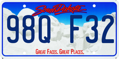 SD license plate 98QF32