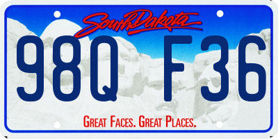 SD license plate 98QF36