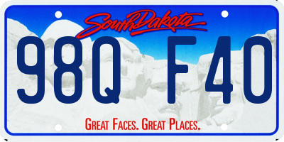 SD license plate 98QF40