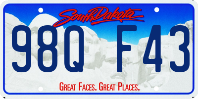 SD license plate 98QF43