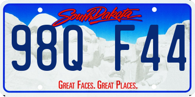 SD license plate 98QF44