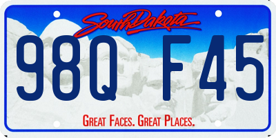 SD license plate 98QF45