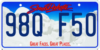 SD license plate 98QF50