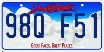 SD license plate 98QF51