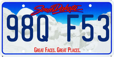 SD license plate 98QF53