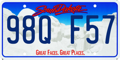 SD license plate 98QF57