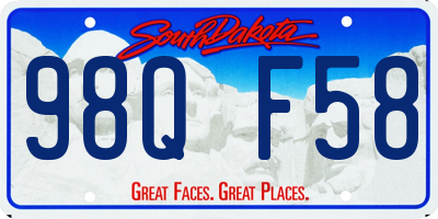 SD license plate 98QF58