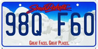 SD license plate 98QF60