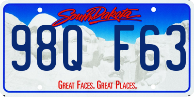 SD license plate 98QF63