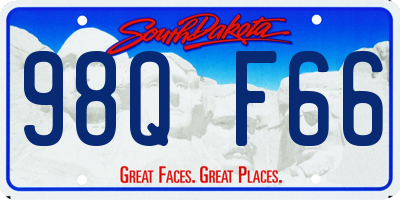 SD license plate 98QF66