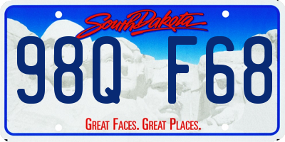 SD license plate 98QF68