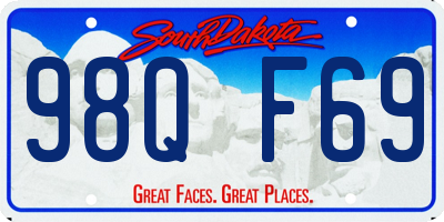 SD license plate 98QF69