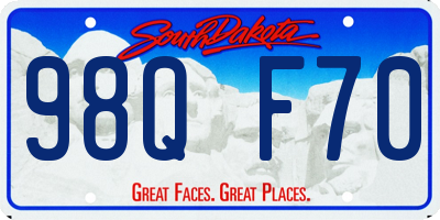 SD license plate 98QF70