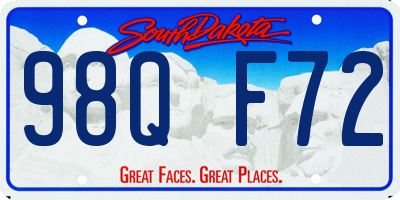 SD license plate 98QF72