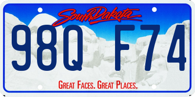 SD license plate 98QF74