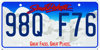 SD license plate 98QF76