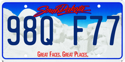 SD license plate 98QF77