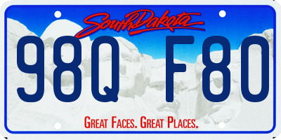 SD license plate 98QF80