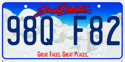 SD license plate 98QF82