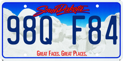 SD license plate 98QF84