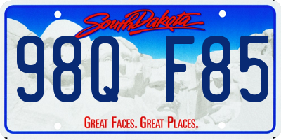 SD license plate 98QF85