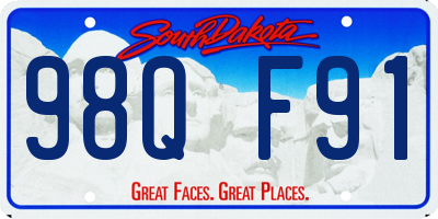 SD license plate 98QF91