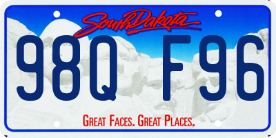 SD license plate 98QF96