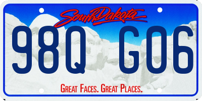 SD license plate 98QG06