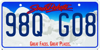 SD license plate 98QG08