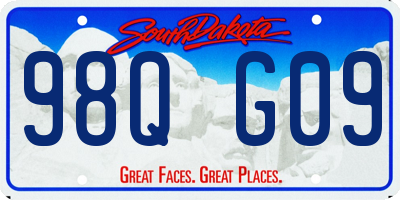 SD license plate 98QG09