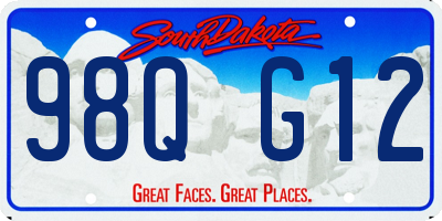 SD license plate 98QG12