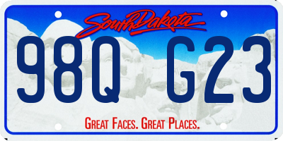 SD license plate 98QG23
