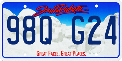 SD license plate 98QG24