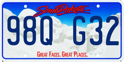 SD license plate 98QG32